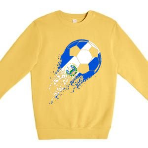 El Salvador Soccer Salvadorian Flag Pride Soccer Player Premium Crewneck Sweatshirt