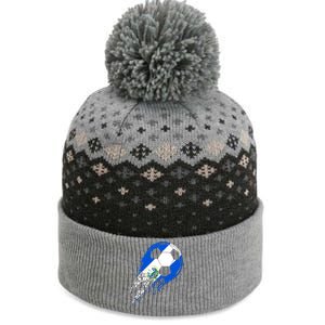 El Salvador Soccer Salvadorian Flag Pride Soccer Player The Baniff Cuffed Pom Beanie