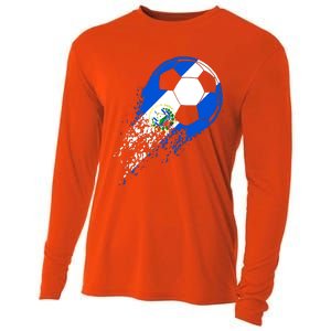 El Salvador Soccer Salvadorian Flag Pride Soccer Player Cooling Performance Long Sleeve Crew