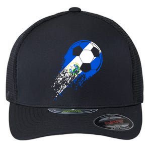 El Salvador Soccer Salvadorian Flag Pride Soccer Player Flexfit Unipanel Trucker Cap