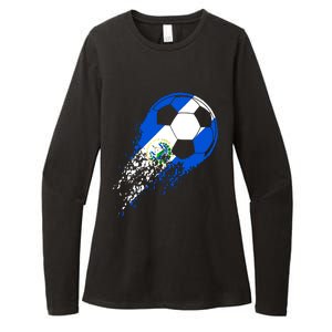 El Salvador Soccer Salvadorian Flag Pride Soccer Player Womens CVC Long Sleeve Shirt