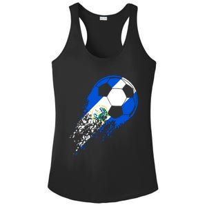 El Salvador Soccer Salvadorian Flag Pride Soccer Player Ladies PosiCharge Competitor Racerback Tank