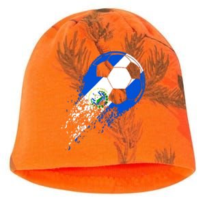 El Salvador Soccer Salvadorian Flag Pride Soccer Player Kati - Camo Knit Beanie