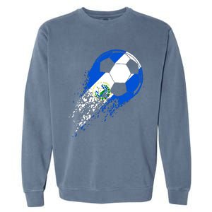 El Salvador Soccer Salvadorian Flag Pride Soccer Player Garment-Dyed Sweatshirt