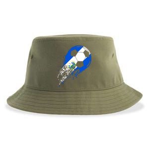 El Salvador Soccer Salvadorian Flag Pride Soccer Player Sustainable Bucket Hat