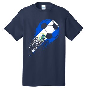 El Salvador Soccer Salvadorian Flag Pride Soccer Player Tall T-Shirt