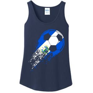 El Salvador Soccer Salvadorian Flag Pride Soccer Player Ladies Essential Tank