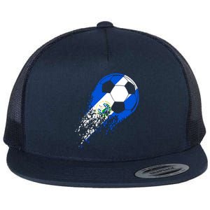 El Salvador Soccer Salvadorian Flag Pride Soccer Player Flat Bill Trucker Hat