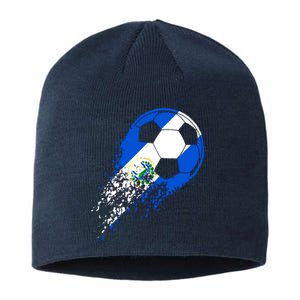 El Salvador Soccer Salvadorian Flag Pride Soccer Player Sustainable Beanie