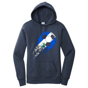 El Salvador Soccer Salvadorian Flag Pride Soccer Player Women's Pullover Hoodie