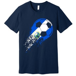 El Salvador Soccer Salvadorian Flag Pride Soccer Player Premium T-Shirt