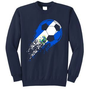 El Salvador Soccer Salvadorian Flag Pride Soccer Player Tall Sweatshirt