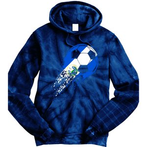 El Salvador Soccer Salvadorian Flag Pride Soccer Player Tie Dye Hoodie