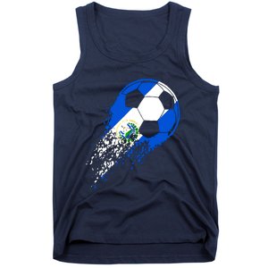 El Salvador Soccer Salvadorian Flag Pride Soccer Player Tank Top