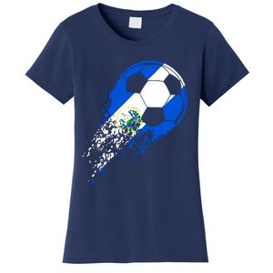 El Salvador Soccer Salvadorian Flag Pride Soccer Player Women's T-Shirt