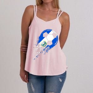 El Salvador Soccer Salvadorian Flag Pride Soccer Player Women's Strappy Tank