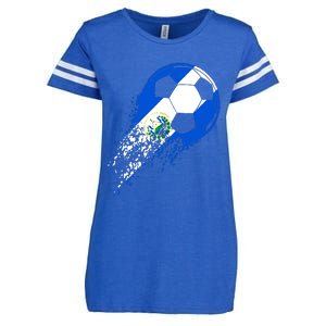 El Salvador Soccer Salvadorian Flag Pride Soccer Player Enza Ladies Jersey Football T-Shirt