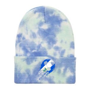 El Salvador Soccer Salvadorian Flag Pride Soccer Player Tie Dye 12in Knit Beanie