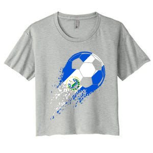 El Salvador Soccer Salvadorian Flag Pride Soccer Player Women's Crop Top Tee