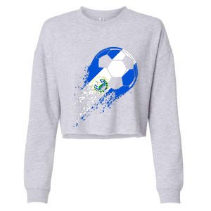 El Salvador Soccer Salvadorian Flag Pride Soccer Player Cropped Pullover Crew