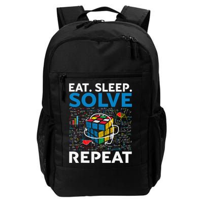 Eat Sleep Solve Repeat Funny Competitive Puzzle Speedcubing Daily Commute Backpack