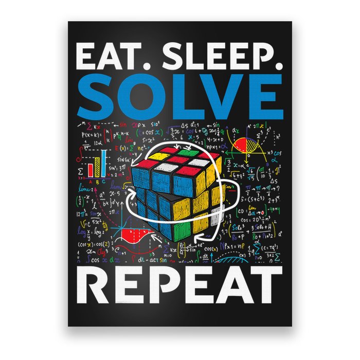 Eat Sleep Solve Repeat Funny Competitive Puzzle Speedcubing Poster