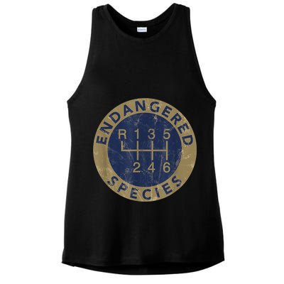 Endangered Species Stick Shift Manual Transmission Drivers Ladies PosiCharge Tri-Blend Wicking Tank