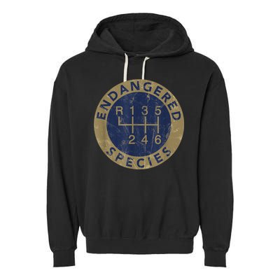 Endangered Species Stick Shift Manual Transmission Drivers Garment-Dyed Fleece Hoodie