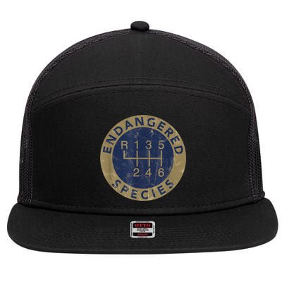Endangered Species Stick Shift Manual Transmission Drivers 7 Panel Mesh Trucker Snapback Hat
