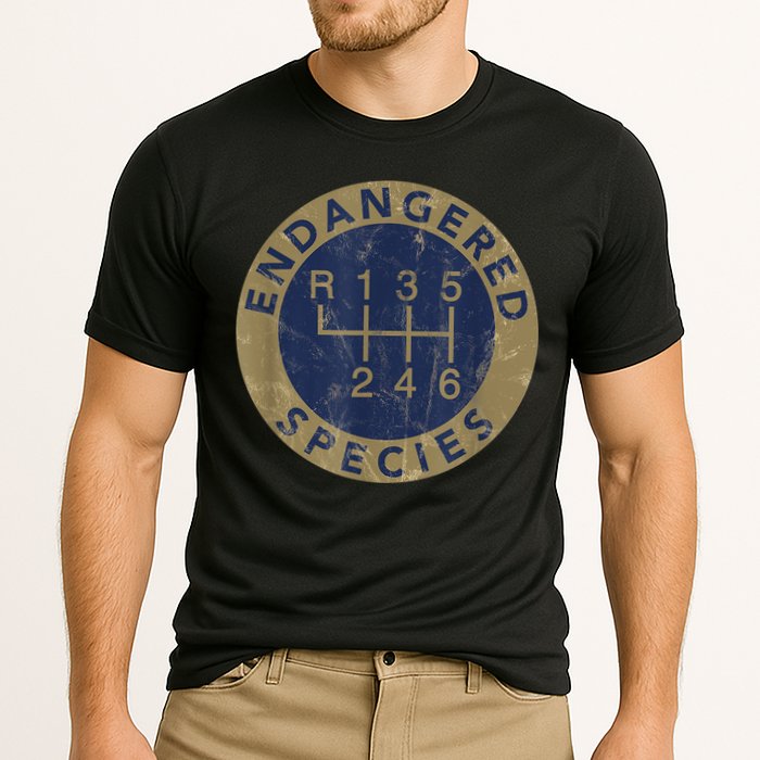 Endangered Species Stick Shift Manual Transmission Drivers Performance Shirt