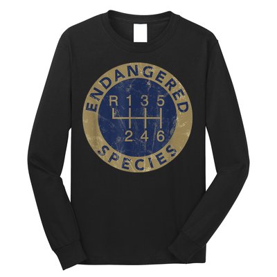 Endangered Species Stick Shift Manual Transmission Drivers Long Sleeve Shirt