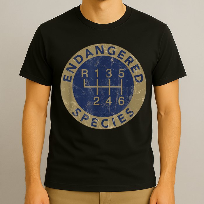 Endangered Species Stick Shift Manual Transmission Drivers T-Shirt