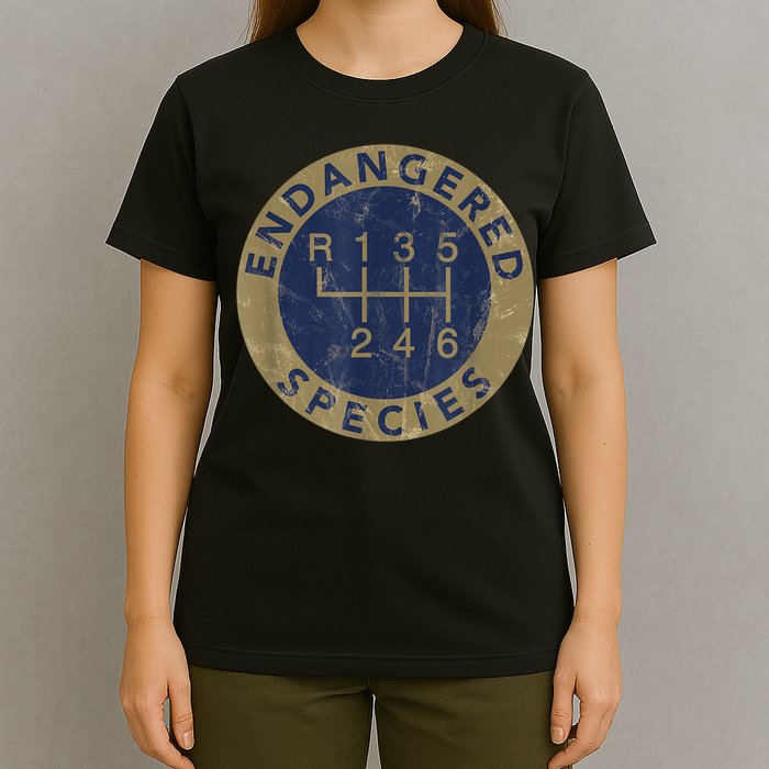 Endangered Species Stick Shift Manual Transmission Drivers T-Shirt