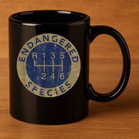 Endangered Species Stick Shift Manual Transmission Drivers 11oz C Handle Ceramic Mug