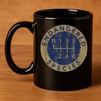 Endangered Species Stick Shift Manual Transmission Drivers 11oz C Handle Ceramic Mug