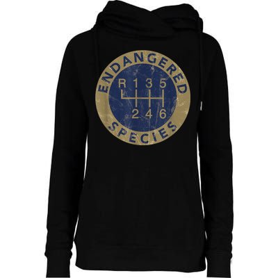 Endangered Species Stick Shift Manual Transmission Drivers Womens Funnel Neck Pullover Hood