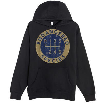 Endangered Species Stick Shift Manual Transmission Drivers Premium Pullover Hoodie