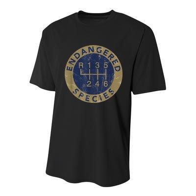 Endangered Species Stick Shift Manual Transmission Drivers Youth Performance Sprint T-Shirt