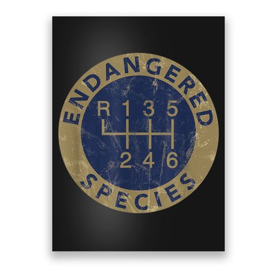 Endangered Species Stick Shift Manual Transmission Drivers Poster
