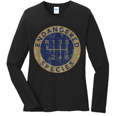 Endangered Species Stick Shift Manual Transmission Drivers Ladies Long Sleeve Shirt