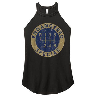 Endangered Species Stick Shift Manual Transmission Drivers Women's Perfect Tri Rocker Tank