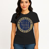 Endangered Species Stick Shift Manual Transmission Drivers Womens T-Shirt