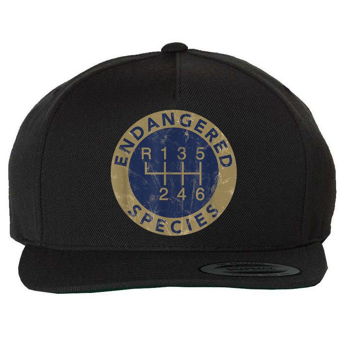 Endangered Species Stick Shift Manual Transmission Drivers Wool Snapback Cap
