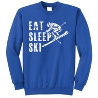 Eat Sleep Ski Funny Vintage Skiing Skier Adventure Graphic Gift Sweatshirt