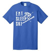 Eat Sleep Ski Funny Vintage Skiing Skier Adventure Graphic Gift Tall T-Shirt