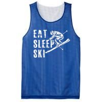 Eat Sleep Ski Funny Vintage Skiing Skier Adventure Graphic Gift Mesh Reversible Basketball Jersey Tank