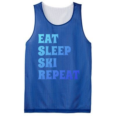 Eat Sleep Ski Repeat Cool Gift Mesh Reversible Basketball Jersey Tank