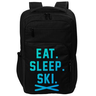 Eat Sleep Ski Skiing Winter Ski Lover Gift Impact Tech Backpack