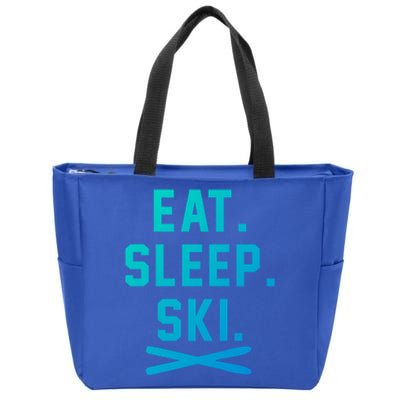 Eat Sleep Ski Skiing Winter Ski Lover Gift Zip Tote Bag