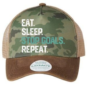 EAT SLEEP STOP GOALS REPEAT Soccer Hockey Gift Legacy Tie Dye Trucker Hat